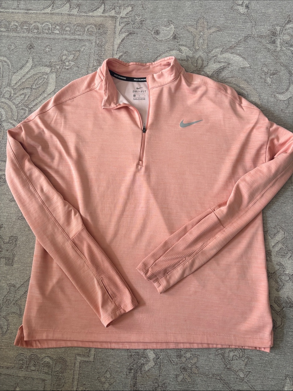 Nike Light Peach Quarter-Zip Performance Pullover